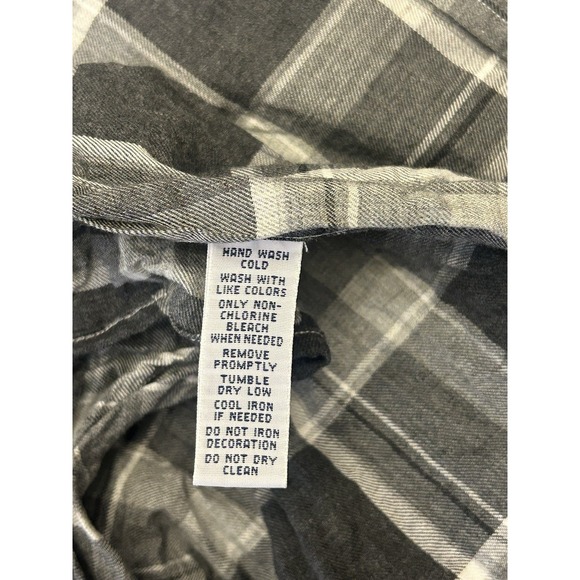Ralph Lauren Grey Plaid Button Up Long Sleeve Shirt Flannel Elbow Pads Men's 2XL - Picture 6 of 6